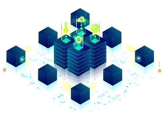 Representación conceptual de blockchain y nuevas tecnologías