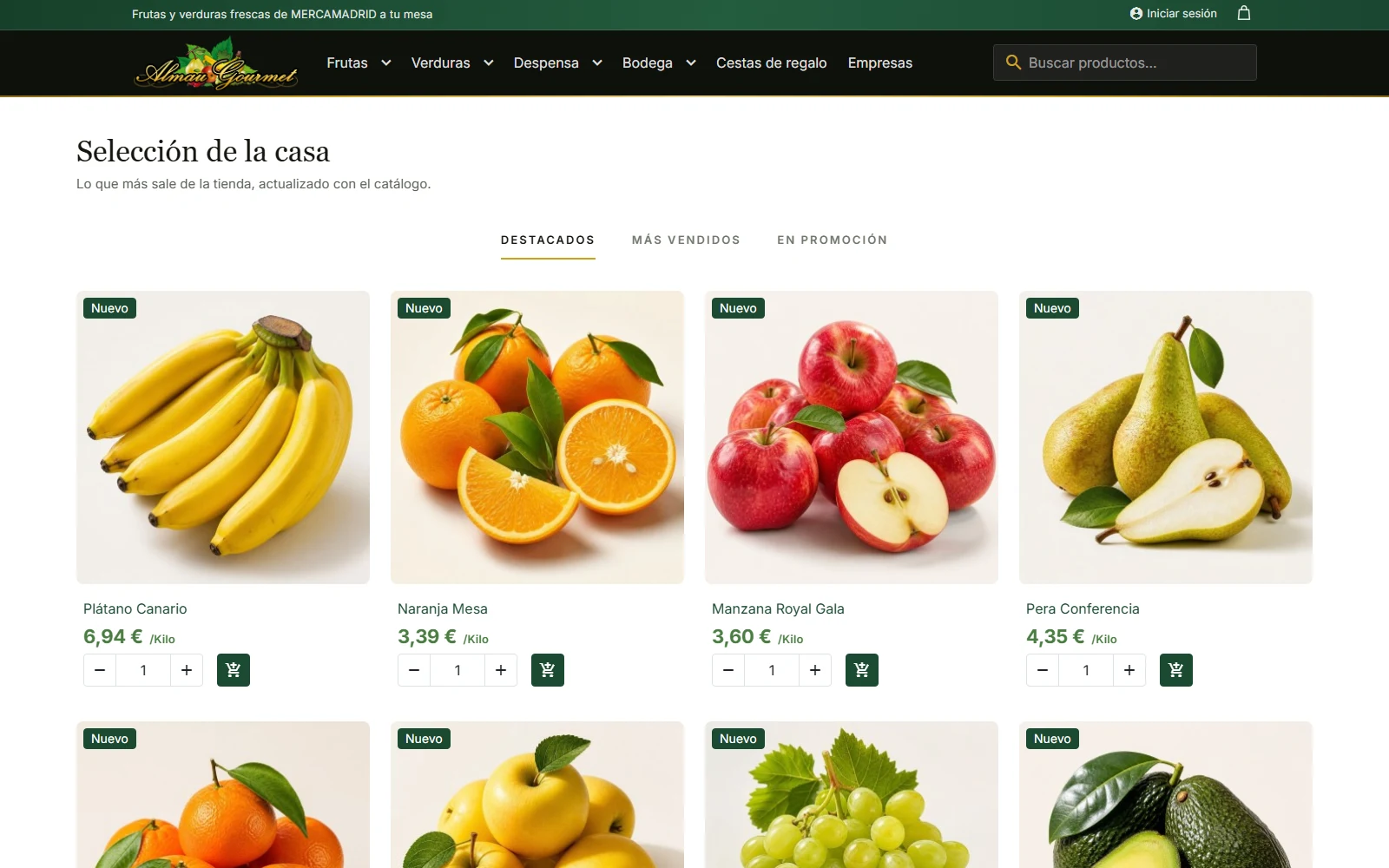 Selección de la casa con destacados, más vendidos y promociones