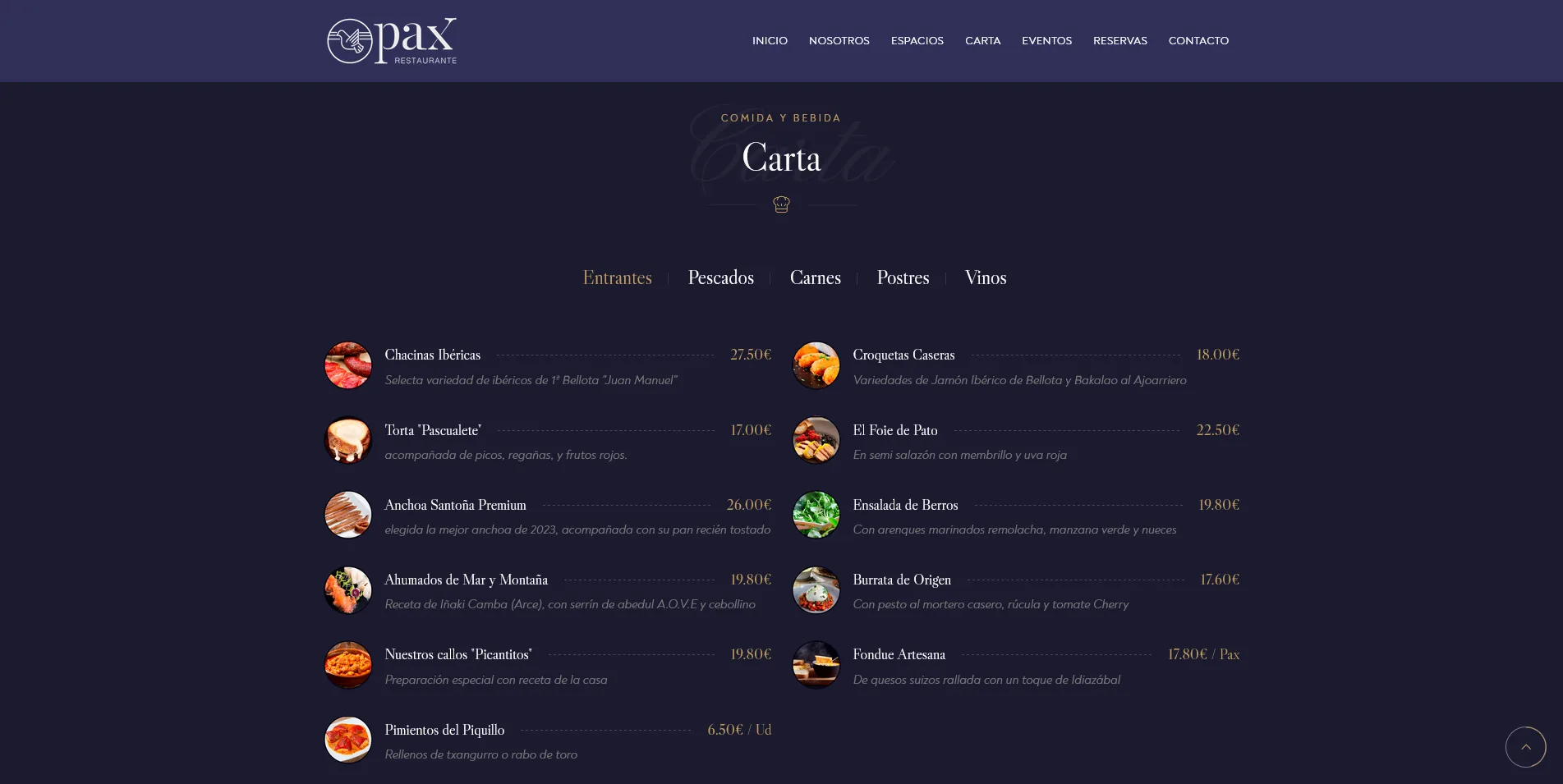 Página Carta PAXMadrid