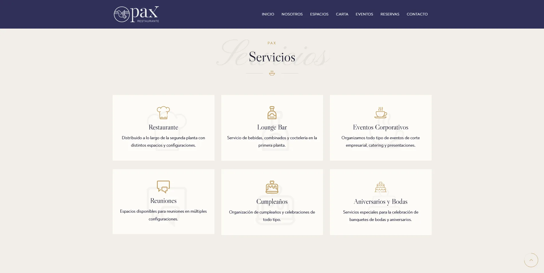 Página Servicios PAXMadrid