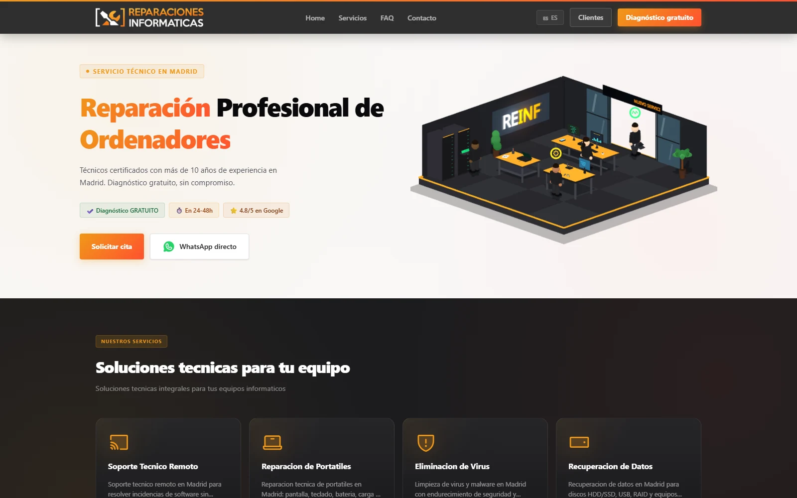 Portada de Reparaciones Informáticas