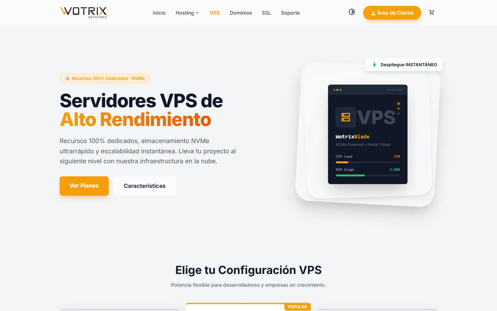 Servidores VPS en Wotrix