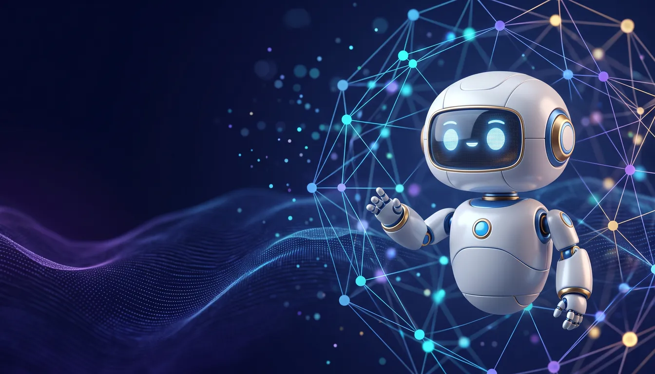 Robot asistente de IA sobre una red de nodos conectados - MAGDAG